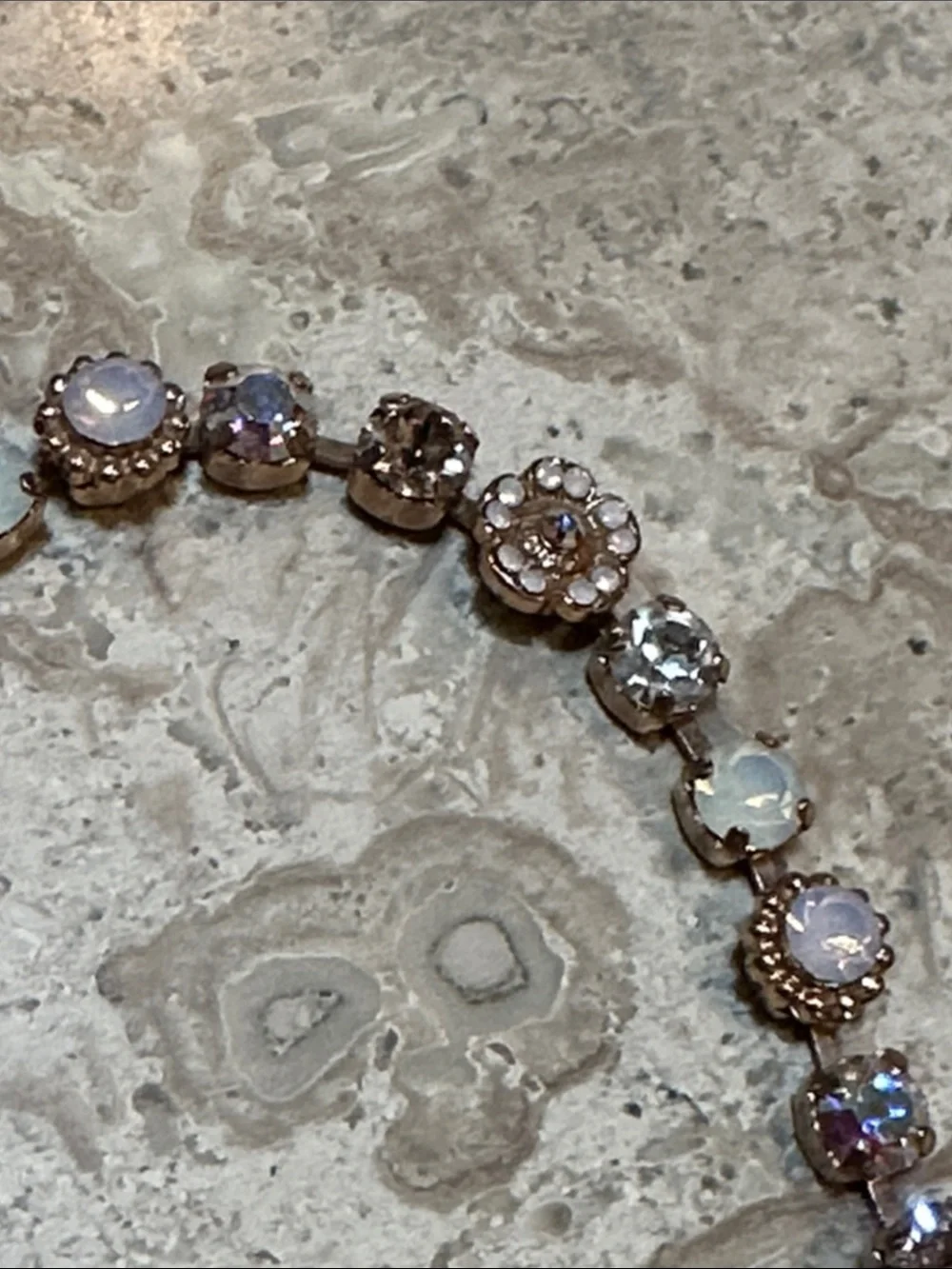Mariana Rose Gold Crystal Bracelet with Iridescent and Clear Stones